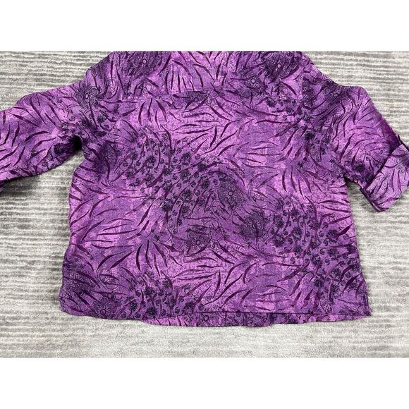 French Laundry Top Womens 1X Purple Semi Sheer Button Up‎ Casual - Picture 9 of 12